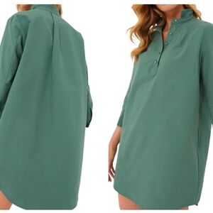 Pomander Place Tuckermuck Polly Green Long-Sleeves Dress Large Women's